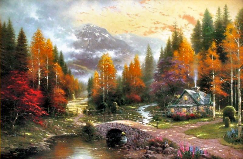 800x522 Thomas Kinkade The Valley Of Peace Painting Framed Paintings - Thomas Kinkade Painting