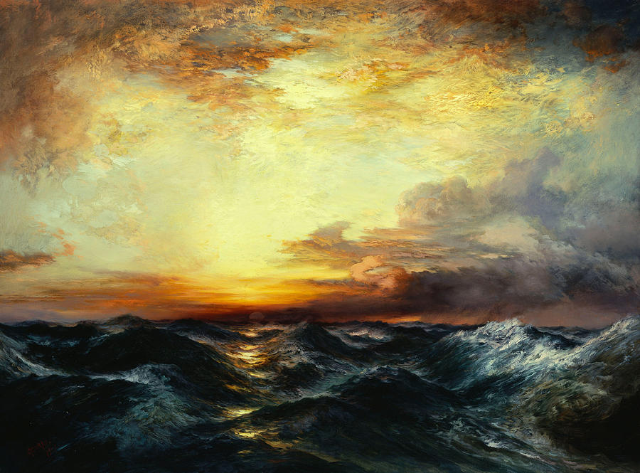 900x665 Pacific Sunset Painting By Thomas Moran - Thomas Moran Painting