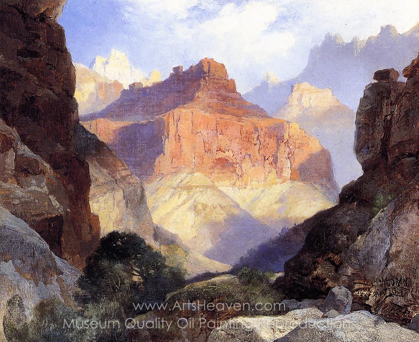820x670 Reproduction Painting Thomas Moran Under The Red Wall, Grand - Thomas Moran Painting