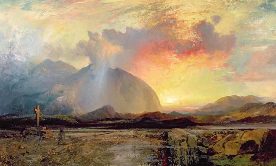 900x543 Sunset Vespers At The Old Rugged Cross Painting By Thomas Moran - Thomas Moran Painting