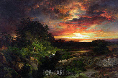 400x264 An Arizona Sunset Near The Grand Canyon Thomas Moran Painting - Thomas Moran Painting