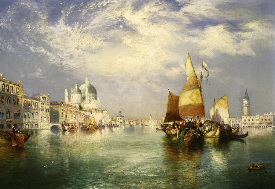 900x620 Venetian Grand Canal Painting By Thomas Moran - Thomas Moran Painting