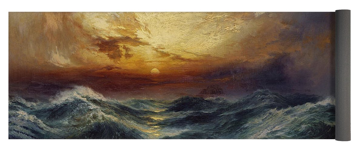 1171x500 Sunset After A Storm Yoga Mat For Sale By Thomas Moran - Thomas Moran Sunset Painting