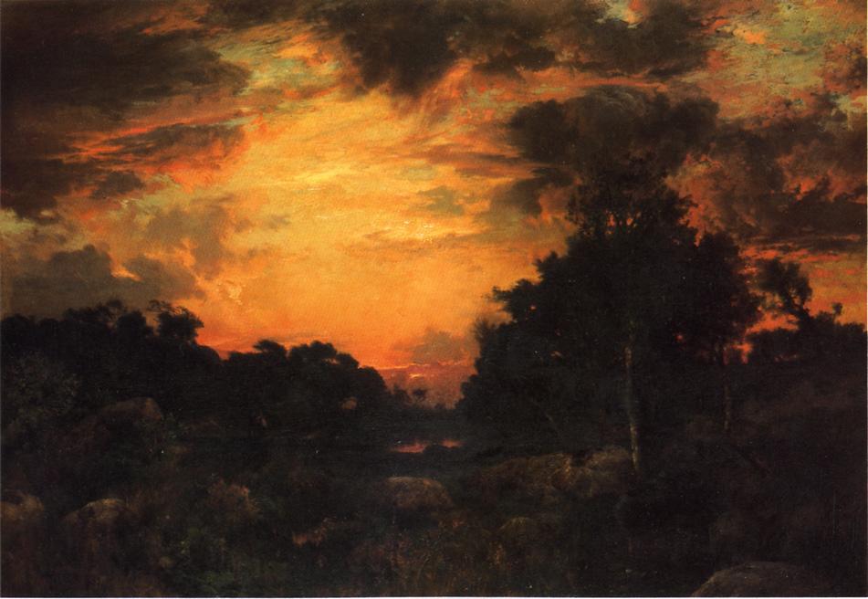 951x656 Sunset On Long Island 1 Painting Thomas Moran Oil Paintings - Thomas Moran Sunset Painting