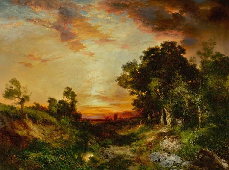 768x568 Thomas Moran - Thomas Moran Sunset Painting