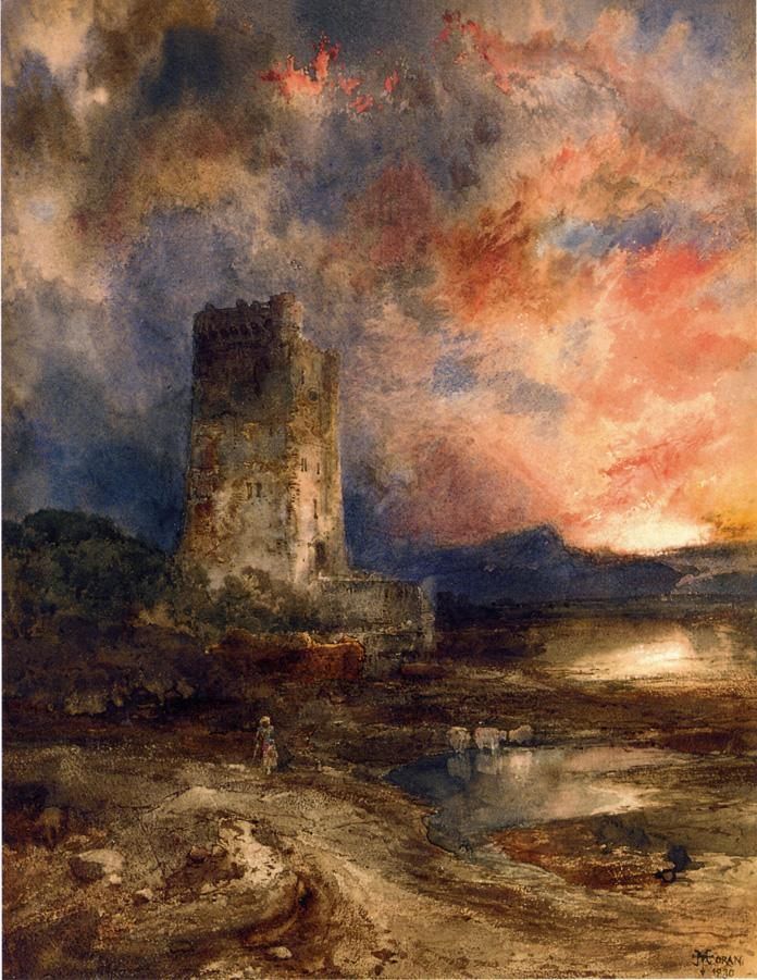 696x901 Thomas Moran Sunset On The Moor 50% Off - Thomas Moran Sunset Painting