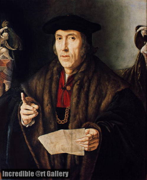 498x610 Portrait Of A Man, Possibly Judge John More, Father Of Sir Thomas - Thomas More Painting