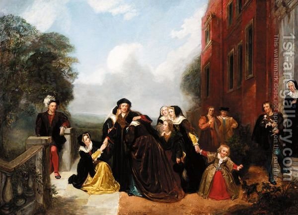 600x432 The Separation Of Sir Thomas More And His Family Thomas Woolnoth - Thomas More Painting