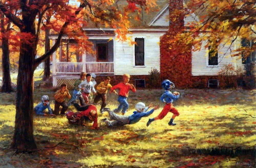 1000x655 Artist Andy Thomas Unframed Sports Wall Art Print Fall Football - Thomas Painting