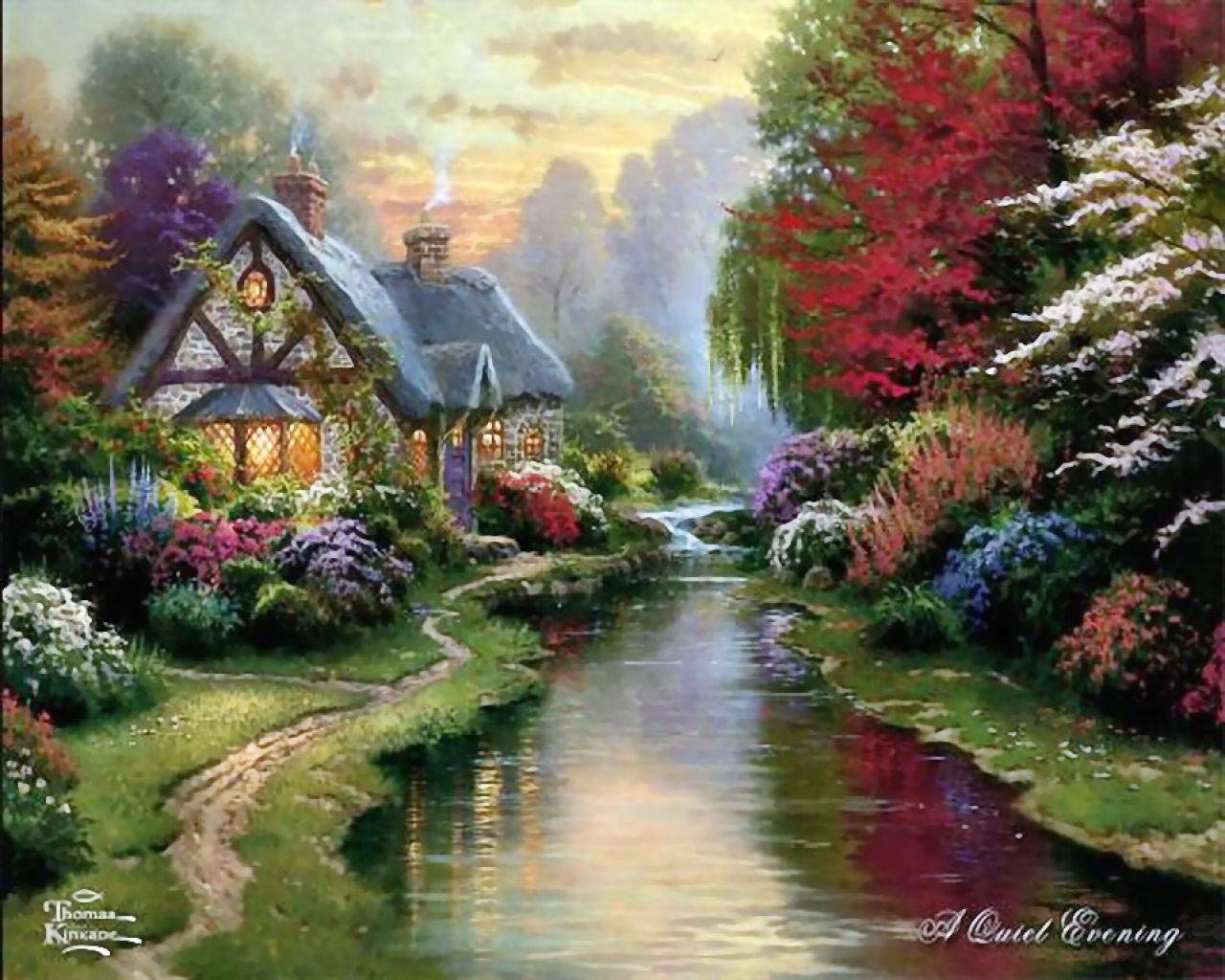 1280x1024 Thomas Kinkade Fine Art Or Marketing Genius Both) Visual - Thomas Painting