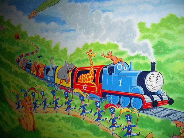 600x450 Childrens Murals London, Wall Paintings For Childrens Bedrooms - Thomas The Train Painting