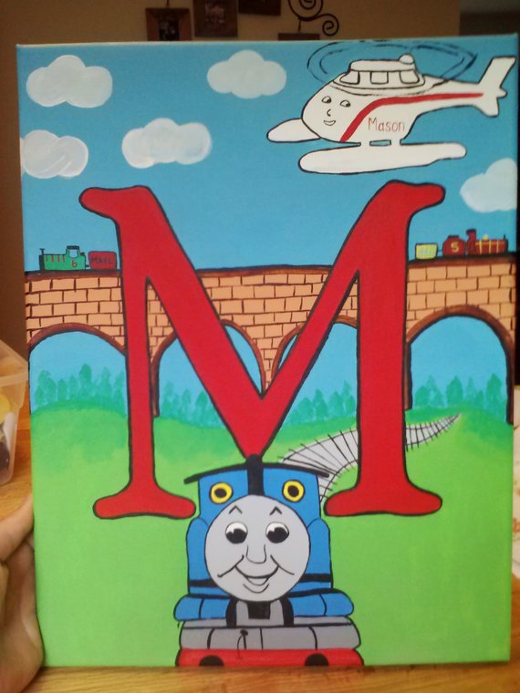 570x760 Thomas The Train Personalized Canvas Painting - Thomas The Train Painting