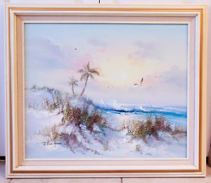 300x260 Vintage Oil Painting, Listed Artist J. Judy Thompson, Landscape - Thompson Oil Painting