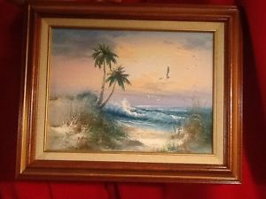 300x225 Vintage Oil Painting, Listed Artist J. Thompson, Landscape - Thompson Oil Painting