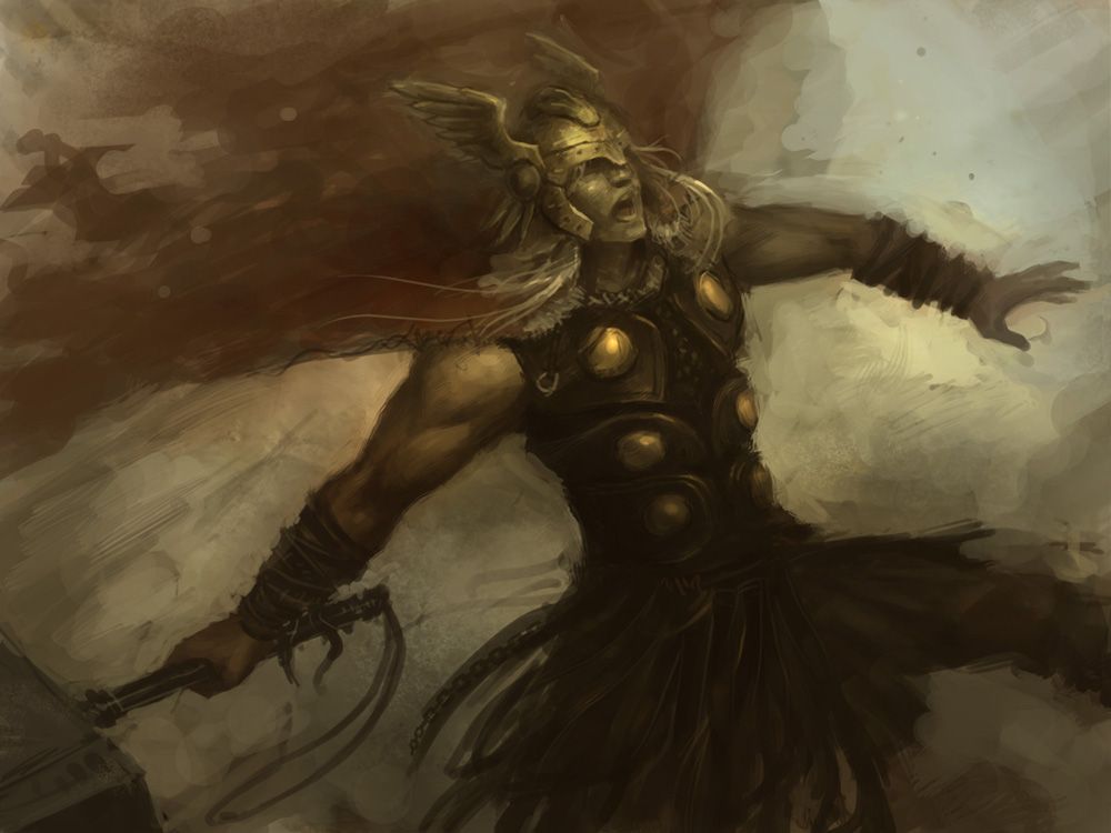 1000x750 Pin By Chad Gibson On Digital Art Thor And Digital Art - Thor Norse Mythology Painting