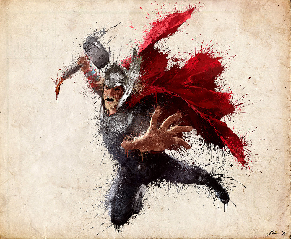 985x811 The Mighty Thor By Msk76 - Thor Painting