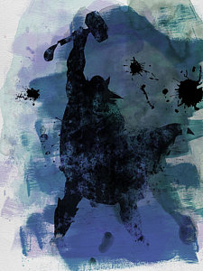 225x300 Thor Watercolor Painting By Naxart Studio - Thor Painting