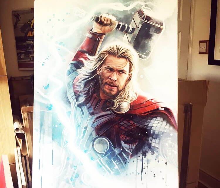 750x640 Thor Oil Painting By Ben Jeffery No. 2937 - Thor Painting