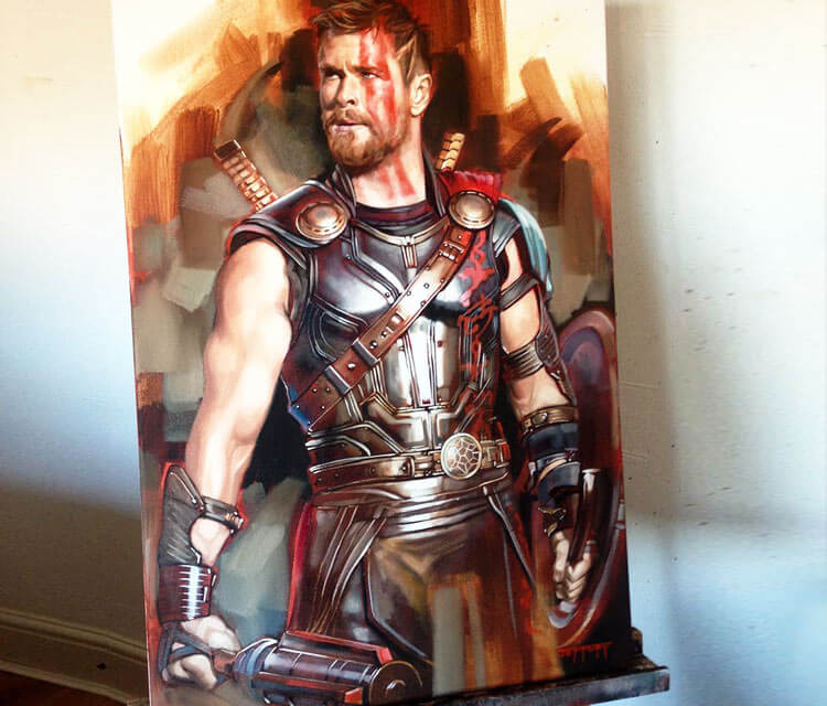 750x640 Thor Painting By Ben Jeffery No. 3193 - Thor Painting
