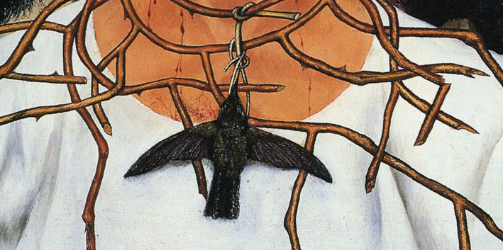 709x353 Self Portrait With Thorn Necklace And Hummingbird By Frida Kahlo - Thorn Painting