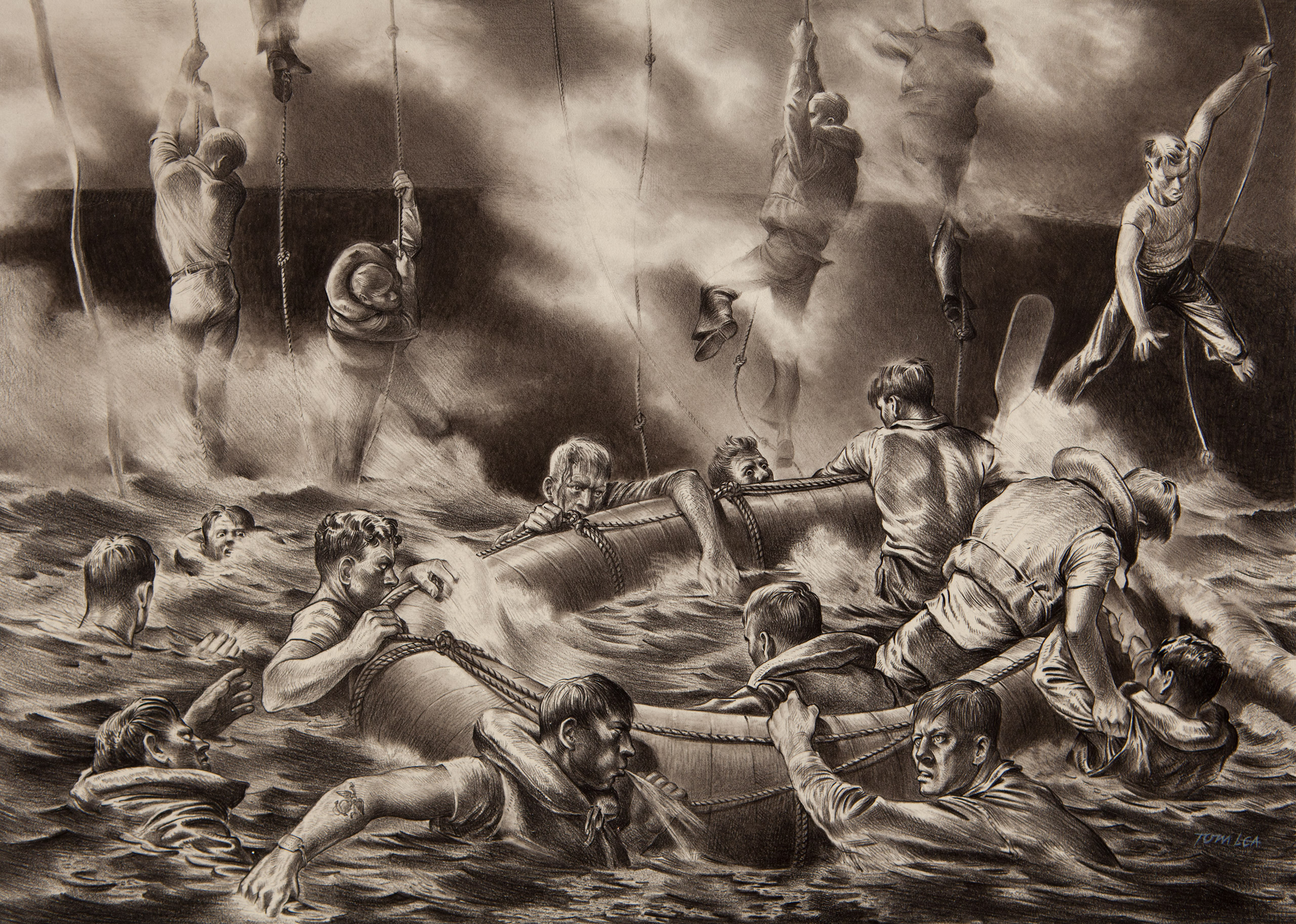 2560x1825 World War Ii Through A Painter's Eyes The Art Of Tom Lea - Thousand Yard Stare Painting