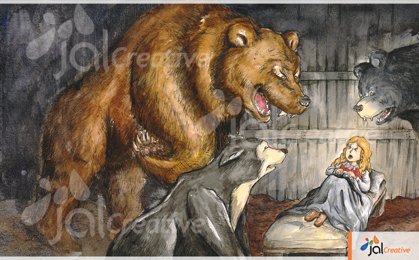 842x522 Goldilocks And The Three Bears By Jalcubed - Three Bears Painting