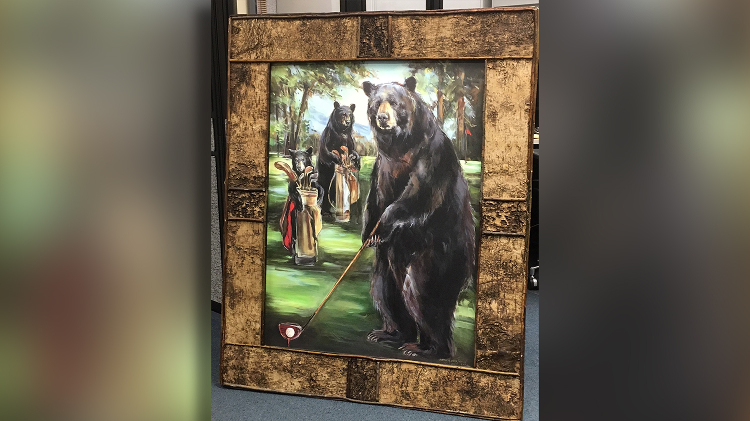 1500x843 Stolen Painting Of 3 Bears Playing Golf Found On Sacramento Craigslist - Three Bears Painting