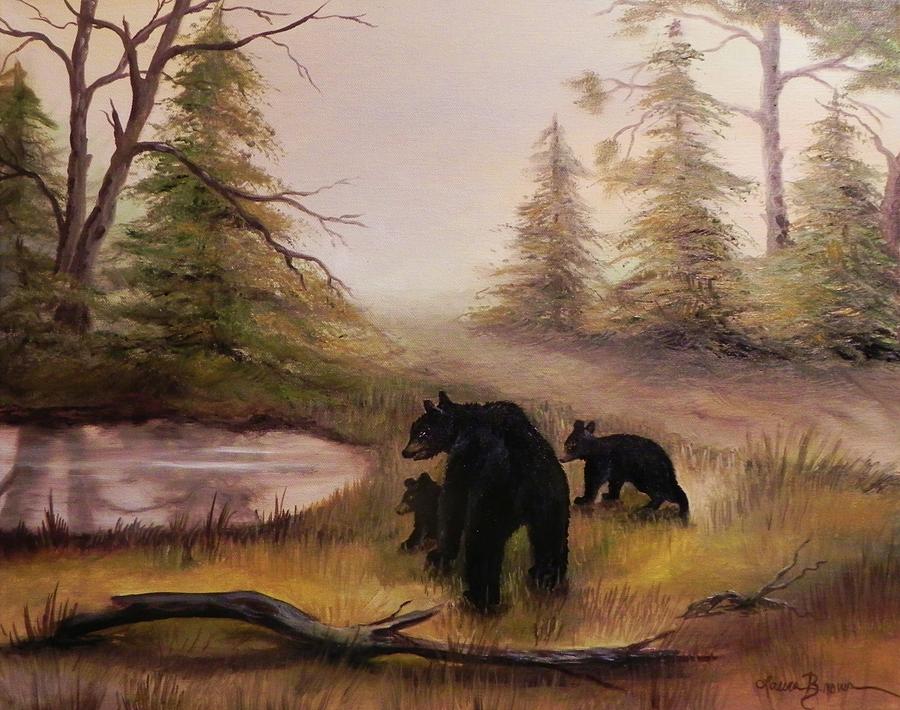 900x710 The Three Bears Painting By Laura Brown - Three Bears Painting