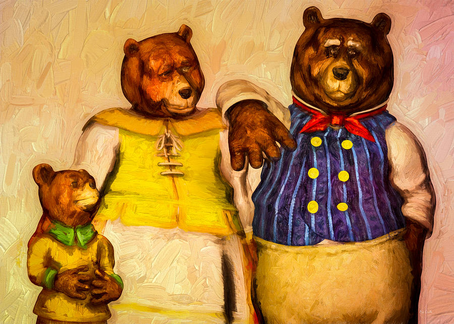 900x642 Three Bears Family Portrait Painting By Bob Orsillo - Three Bears Painting
