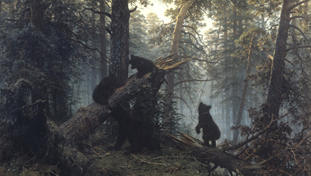640x363 Three Bears In A Pine Forest Like A Painting By Ivan Shishkin - Three Bears Painting