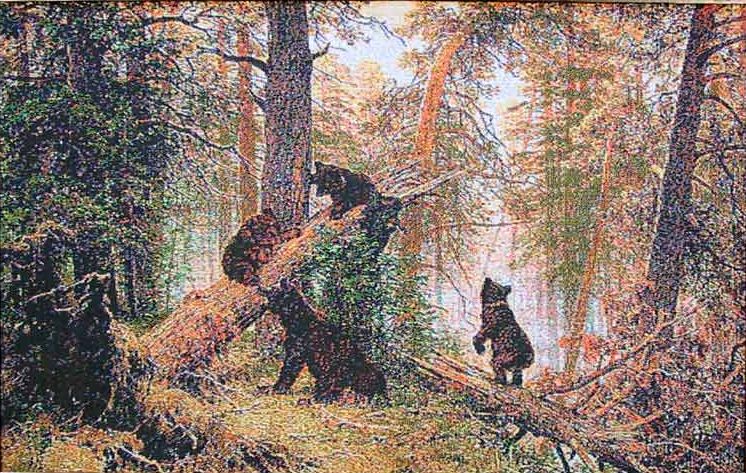 746x473 Bear Tapestry Bears In Pine Forest Landscape Famous Russian - Three Bears Painting