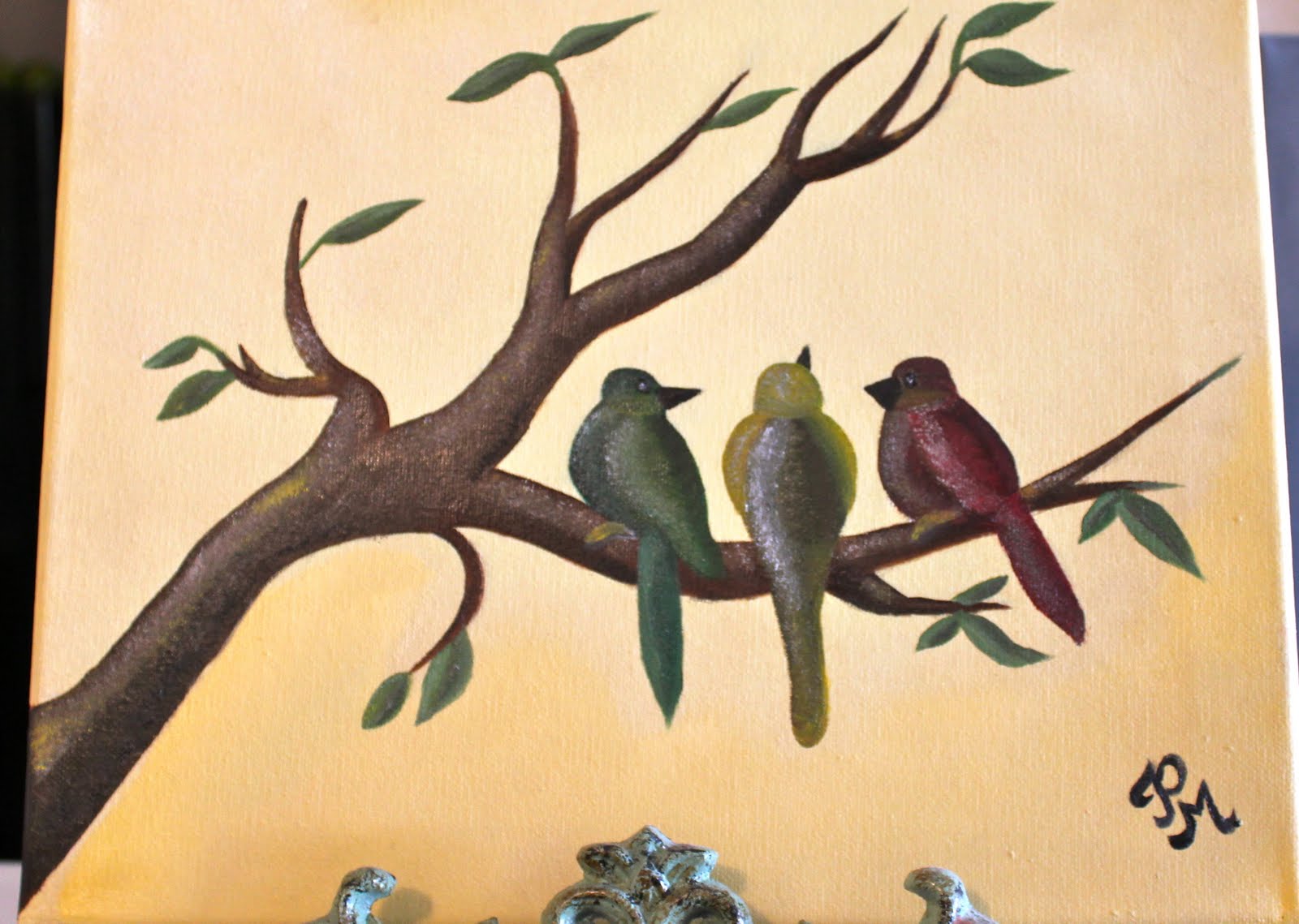 1600x1139 Painting No. 5 3 Little Birds Lil Bits Of Chic By Paulina Mo - Three Birds Painting