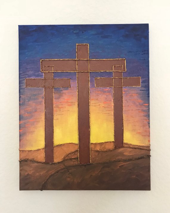 Three Crosses Painting at PaintingValley.com | Explore collection of ...