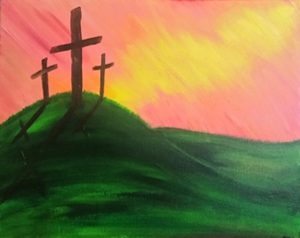 300x238 Painting - Three Crosses Painting