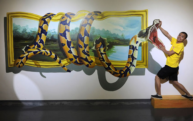 640x400 Interesting And Funny Pictures Amazing Three Dimensional - Three Dimensional Painting