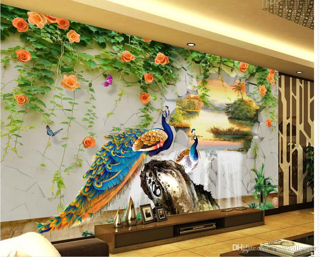 1020x819 New Custom 3d Beautiful Peacock Three Dimensional Landscape - Three Dimensional Painting