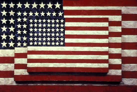 550x370 Three Flags, A 1958 Painting By Jasper Johns, Which Currently - Three Flags Painting