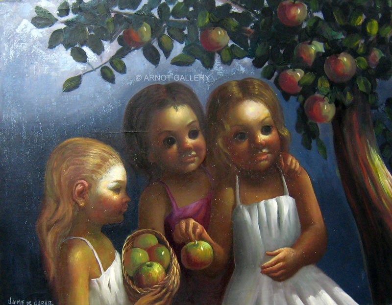 800x623 Jaime De - Three Girls Painting