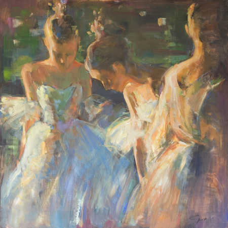 450x450 Stock Illustration - Three Girls Painting