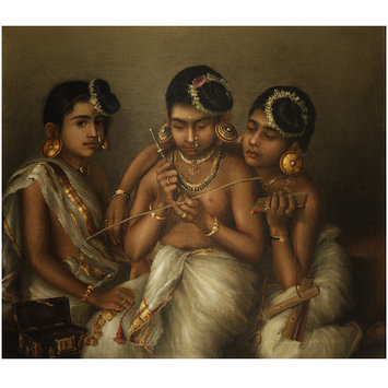 355x355 Three Nayar Girls Of Travancore Naidu, Ramaswami Vampa Search - Three Girls Painting