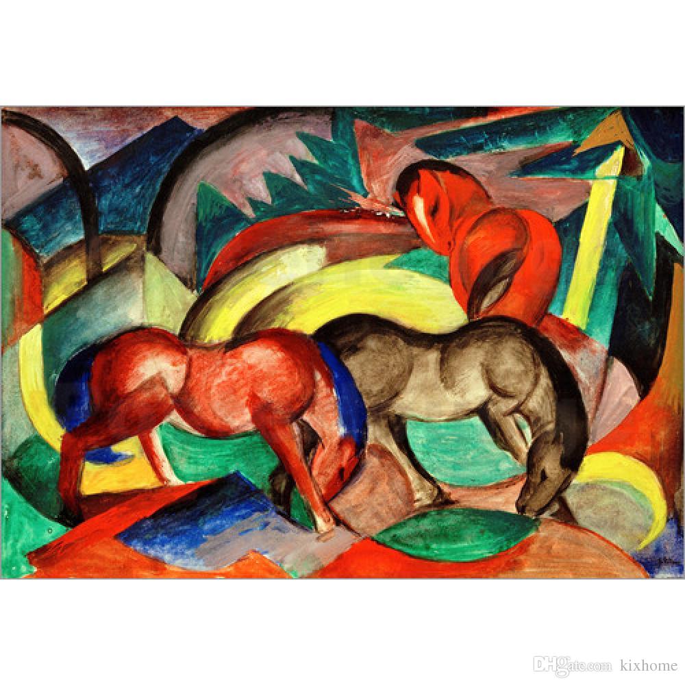1000x1000 Three Horses By Franz Marc Horses Paintings For Living Room Decor - Three Horses Painting