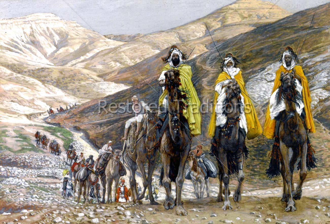 1300x884 Royalty Free Image Of The Three Kings Travelling In Search Of Christ - Three Kings Painting