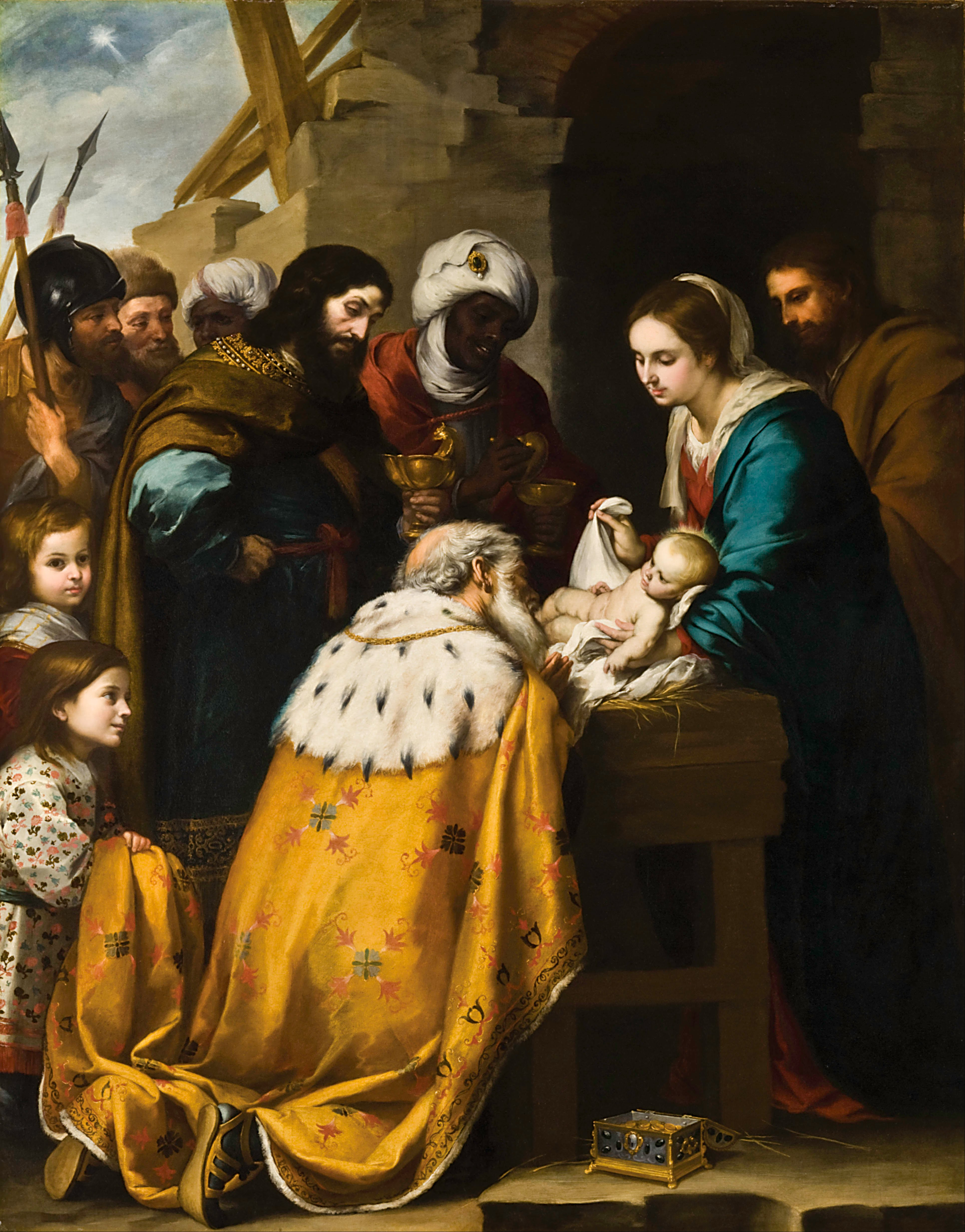 3865x4935 Esteban Murillo - Three Kings Painting