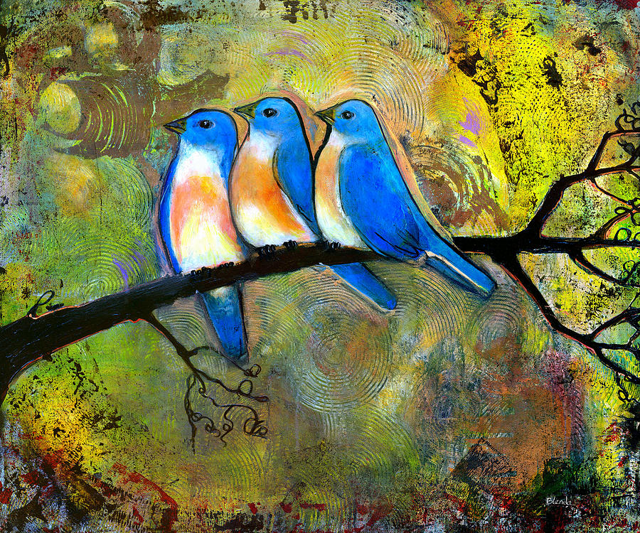 900x750 Three Little Birds - Three Little Birds Painting