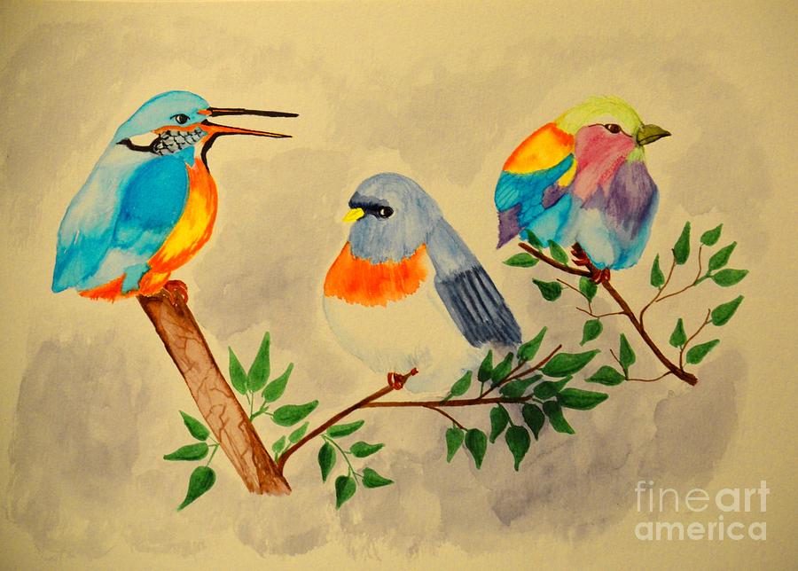 900x644 Three Little Birds - Three Little Birds Painting