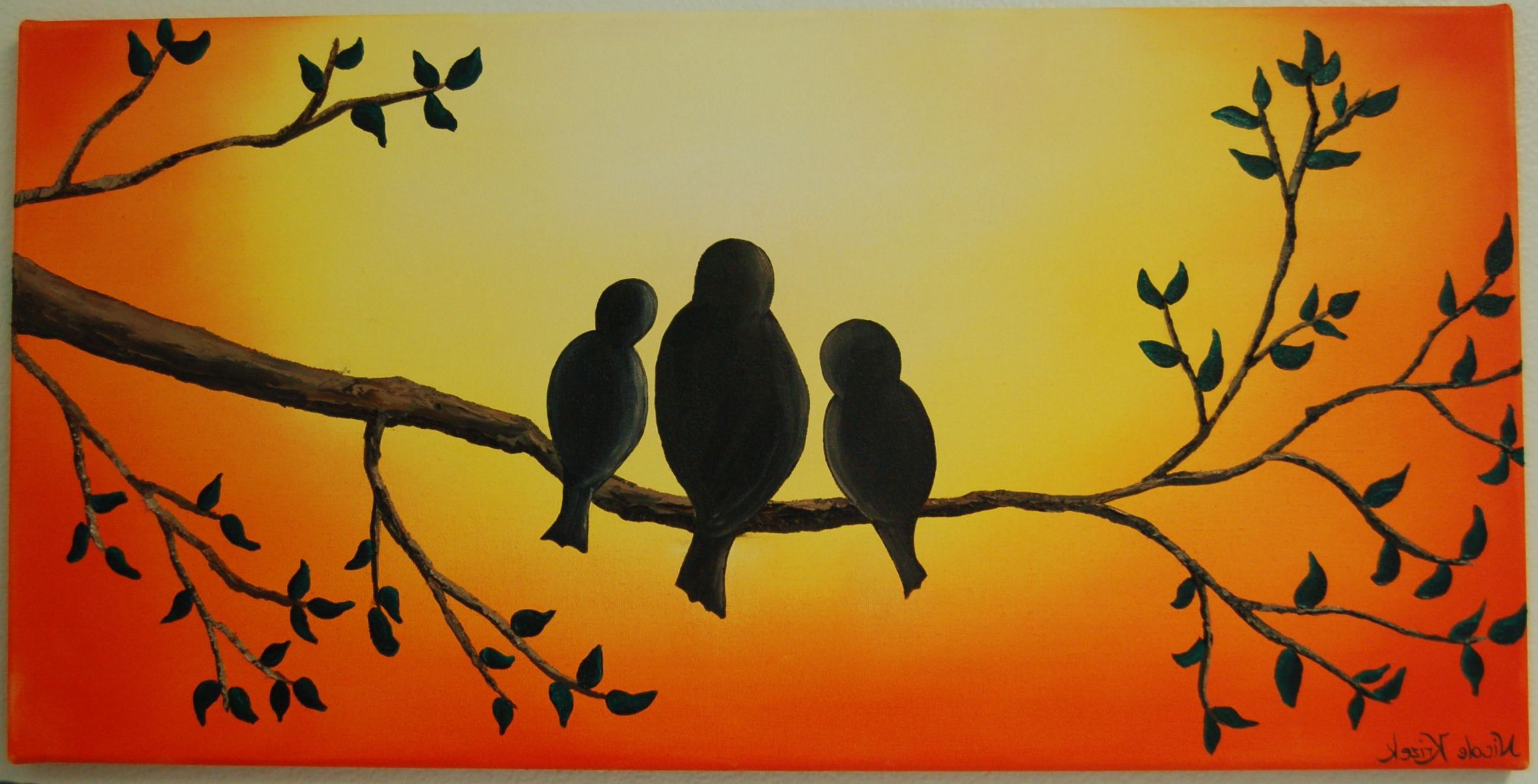 2606x1329 Three Little Birds Painting Three Little Birds Oil Painting - Three Little Birds Painting