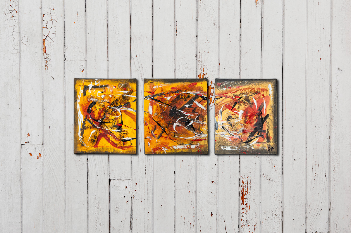1200x797 Three Little Birds Abstract Canvas Art Citytocottage - Three Little Birds Painting