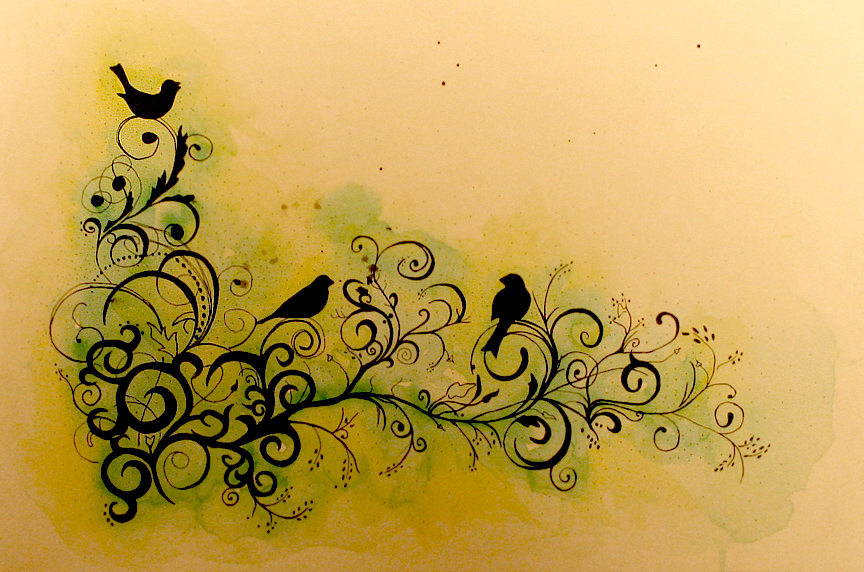 864x572 Three Little Birds By Gigergirl - Three Little Birds Painting