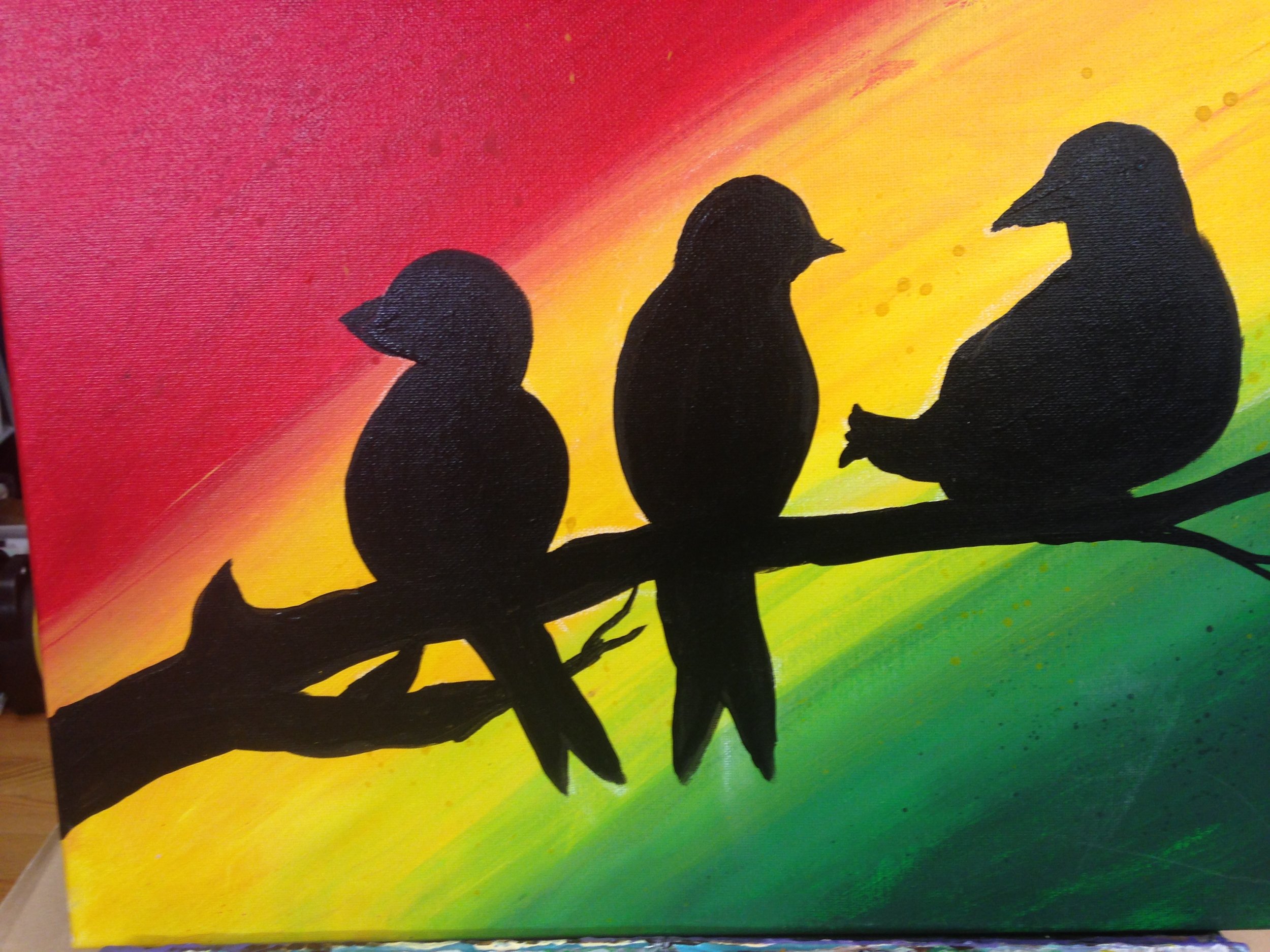 2500x1875 Three Little Birds Bloom Creative Studio - Three Little Birds Painting