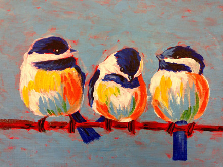 440x330 Wallercolor - Three Little Birds Painting